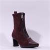 Hispanitas Bangkok Front Zip Heel Boot - Bordeaux Suede